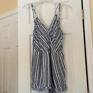 Striped navy and White Romper